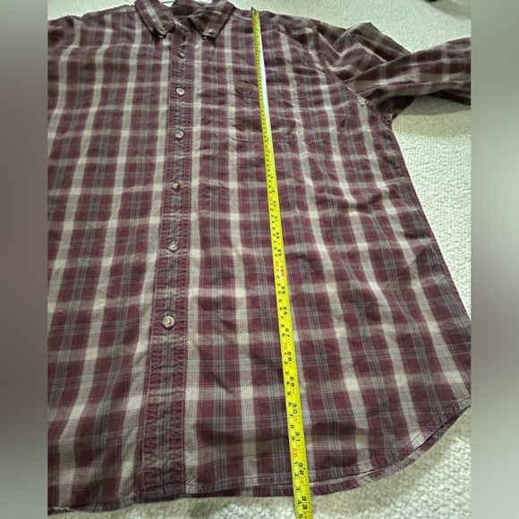 Carhartt Men's Plaid Cotton Long Sleeve Shirt Size XX-Large Brown Burgundy - Picture 12 of 12
